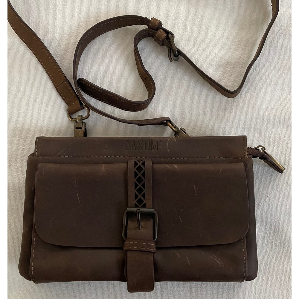 Oaxum La Talabarteria Brown Distressed Leather Crossbody Bag Rustic Travel Boho‎ - Picture 16 of 16